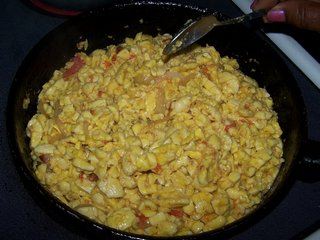 Ackee fruit during preparation