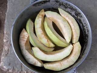 Breadfruit prepared to be boiled