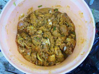 Goat meat seasoned with curry
